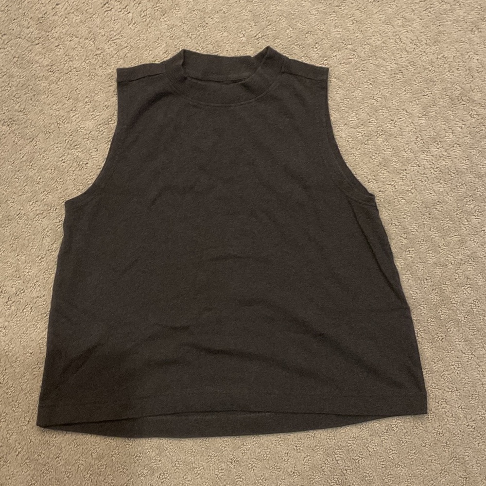Pact Mock Neck Sleeveless Top in Charcoal Gray 0396